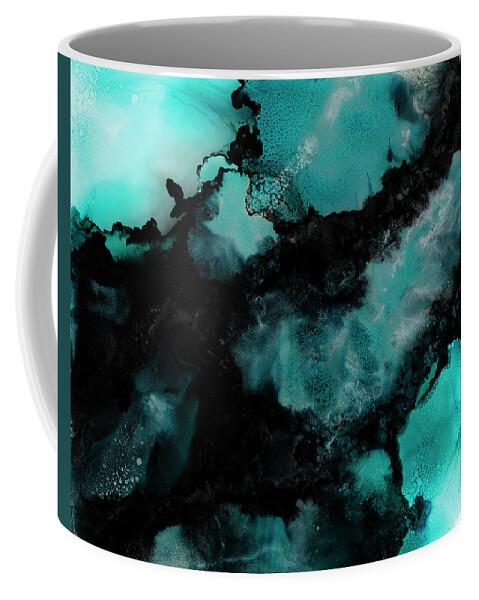 Teal Coffee Mug featuring the painting Atoll by Tamara Nelson
