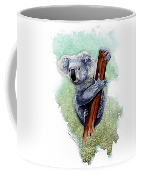Art Coffee Mug featuring the painting Australian Koala by Simon Read