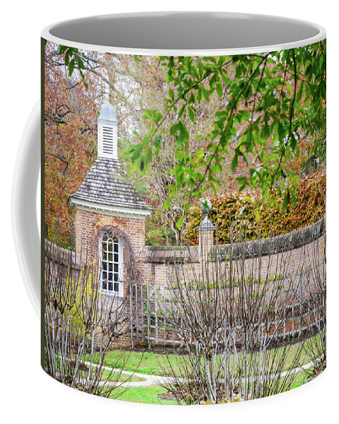 Colonial Williamsburg Coffee Mug featuring the photograph Autumn at the Vineyard - Oil Painting Style by Rachel Morrison