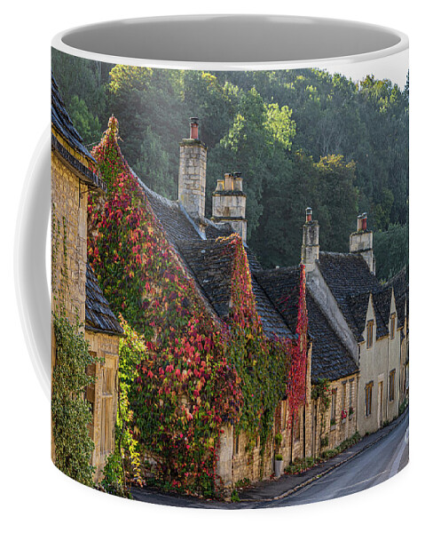Wayne Moran Photograpy Coffee Mug featuring the photograph Autumn Castle Combe Cotswold District by Wayne Moran