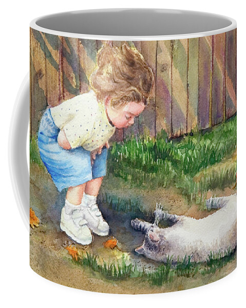 Child Coffee Mug featuring the painting Autumn Catnip by Arthur Fix