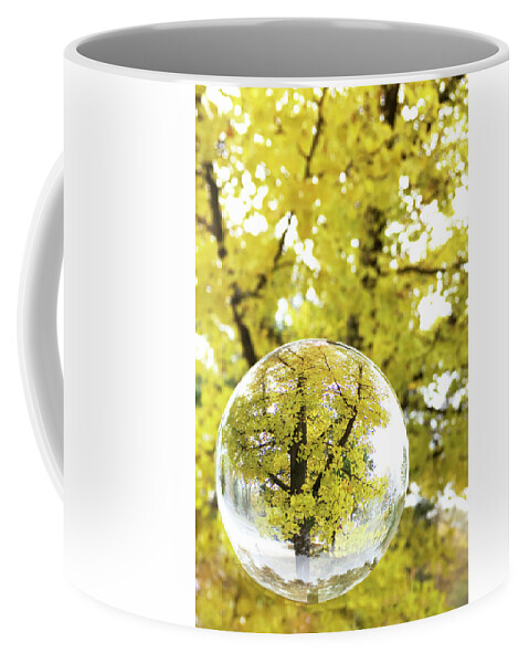 Autumn In A Crystal Ball Coffee Mug featuring the photograph Autumn in a Crystal Ball by Patty Colabuono