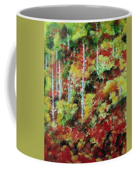 Autumn Coffee Mug featuring the painting Autumn in Colorado by Mark Ross