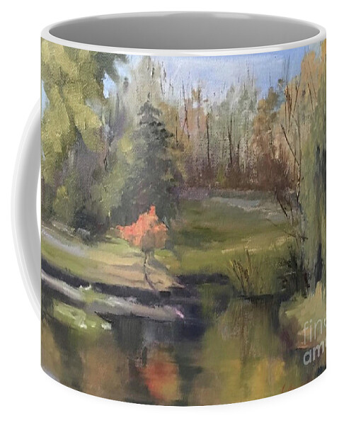 Landscape Coffee Mug featuring the painting Autumn in the Park by Lori Ippolito