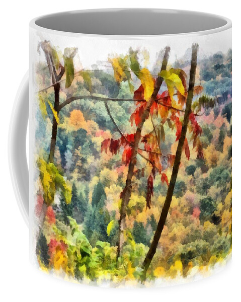 Autumn Coffee Mug featuring the mixed media Autumn in the Valley by Christopher Reed