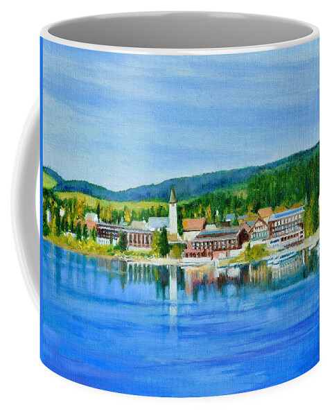 Lake Coffee Mug featuring the painting Autumn in Titisee Bavaria by Dai Wynn
