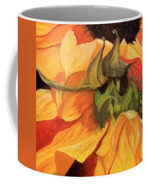 Sunflower Coffee Mug featuring the painting Autumn memory by Juliette Becker