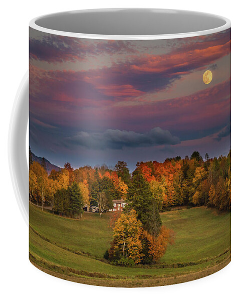 Moon Coffee Mug featuring the photograph Autumn Moonrise by Tim Kirchoff