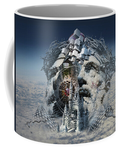 Surreal Coffee Mug featuring the digital art Autumn of the Patriarch or Unfathomable Awe of Alchemist Solitud by George Grie