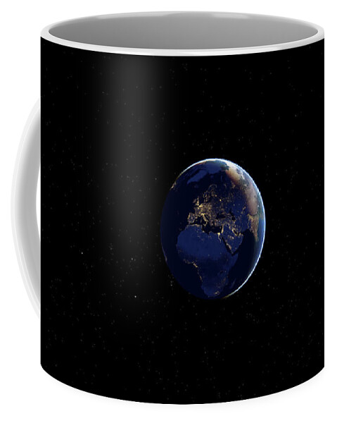 3d Coffee Mug featuring the digital art Autumn on Earth by Karine GADRE
