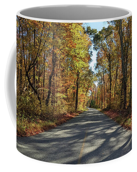 Autumn Coffee Mug featuring the photograph Autumn Road - North Stonington CT by Kirkodd Photography Of New England
