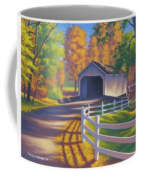 Acrylic Coffee Mug featuring the painting Autumn Slumber by Timothy Stanford