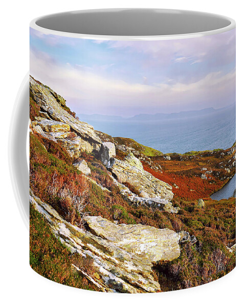Slieve League Coffee Mug featuring the photograph Autumn Sunset from Slieve League 3 by Lexa Harpell