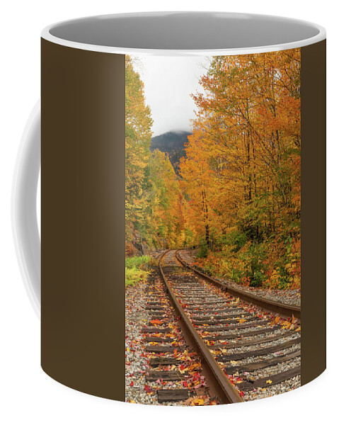 Autumn Train Tracks Coffee Mug featuring the photograph Autumn Train Tracks by Dan Sproul