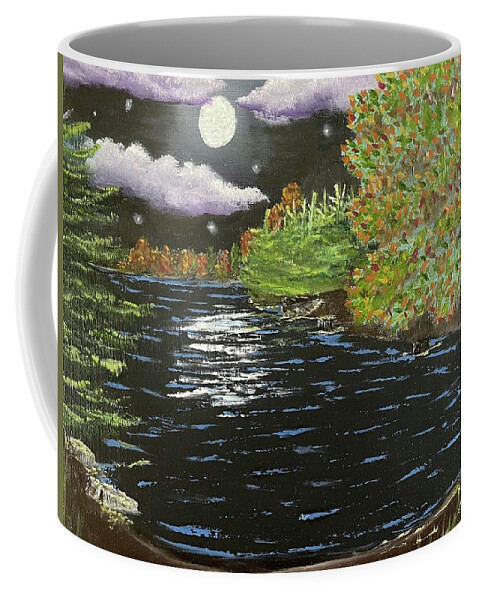 Oil Painting Coffee Mug featuring the painting Autumn Woods by Lisa White