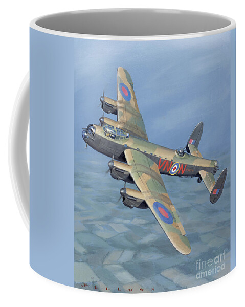 Aviation Coffee Mug featuring the painting Avro Lancaster by Jack Fellows