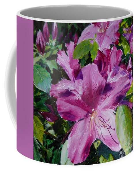 Flower Coffee Mug featuring the painting Azaleas by Merana Cadorette