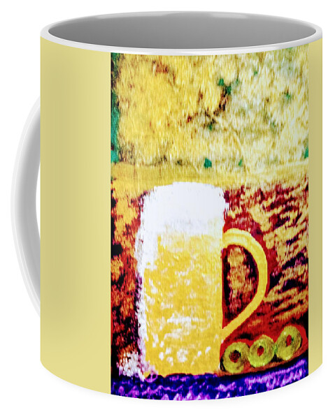 Aztec Coffee Mug featuring the painting Aztec Beer Bar by Anna Adams