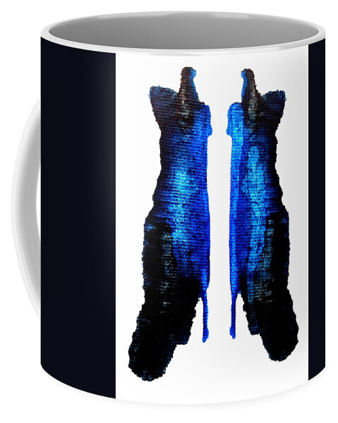 Abstract Coffee Mug featuring the painting Azurite by Stephenie Zagorski