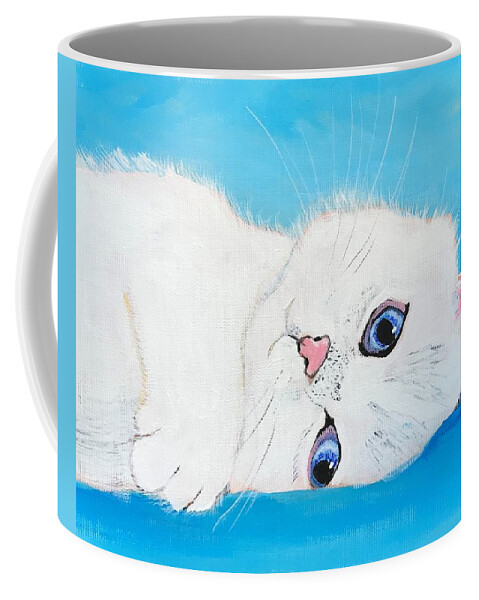 Pets Coffee Mug featuring the painting Baby Blue Eyes by Kathie Camara
