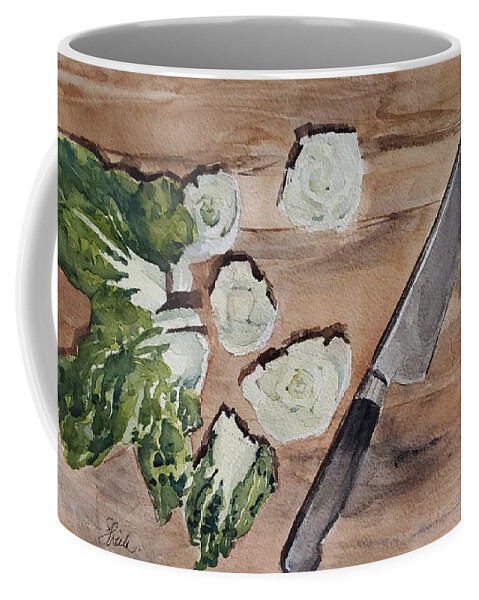 Still Life Coffee Mug featuring the painting Baby Bok Choy by Sheila Romard