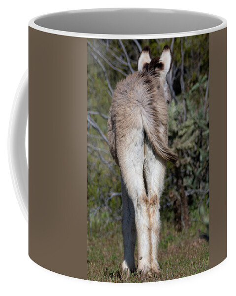Wild Burros Coffee Mug featuring the photograph Baby Burro Butts Drive Me Nuts by Mary Hone