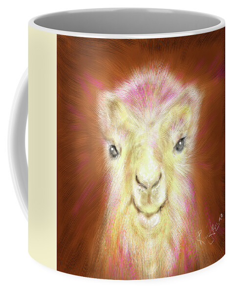 Camel Coffee Mug featuring the painting Adorable baby Camel by Remy Francis