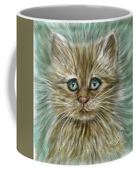 Cat Coffee Mug featuring the digital art Mesmerizing Kitten by Remy Francis