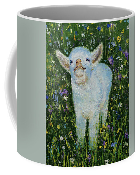 Goat Coffee Mug featuring the painting Baby Goat by Michael Creese