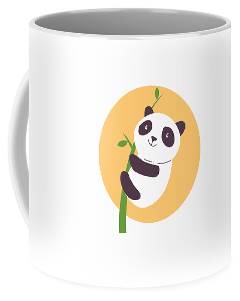 Adorable Coffee Mug featuring the digital art Baby Panda Hugging an Eucalyptus Plant by Jacob Zelazny