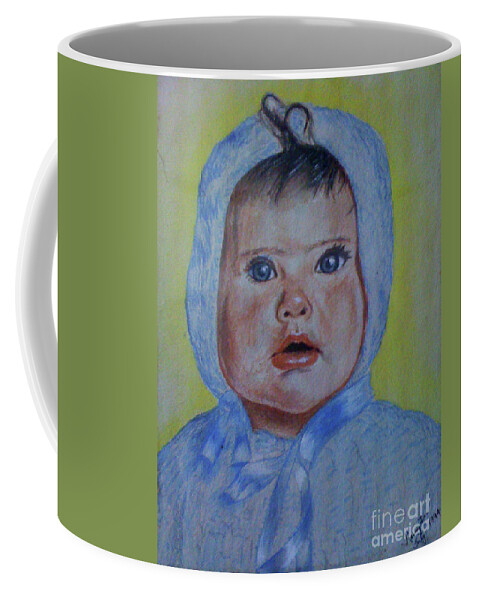 Baby Coffee Mug featuring the painting Baby Portrait by Remy Francis