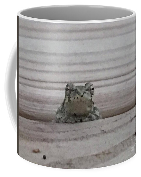 Frog Coffee Mug featuring the photograph Back Porch Wood Frog by Mary Kobet