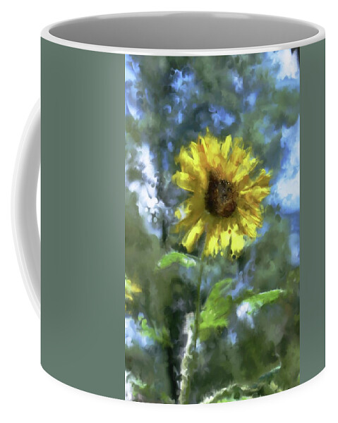 Sunflower Coffee Mug featuring the photograph Back Yard Sunflower by Russell Owens