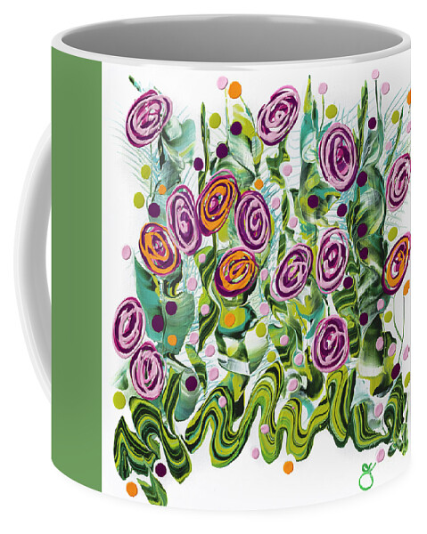 Abstract Flowers Coffee Mug featuring the painting Backcountry Wildflowers by Jane Crabtree