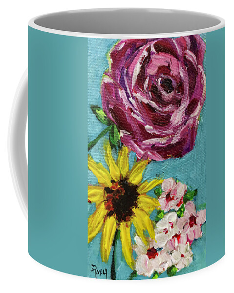 Roses Coffee Mug featuring the painting Backyard Blooms by Roxy Rich