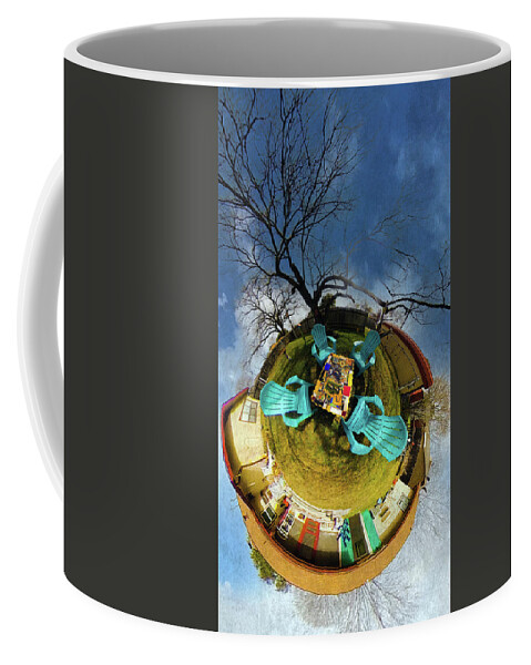 360° Coffee Mug featuring the digital art Backyard Flight by Joe Houde