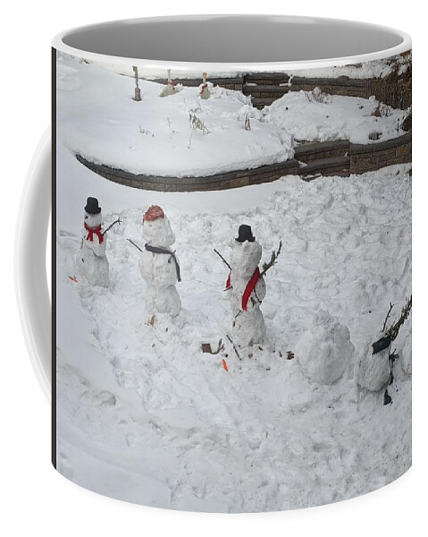 Snowman Coffee Mug featuring the photograph Bad snow day by Lisa Mutch