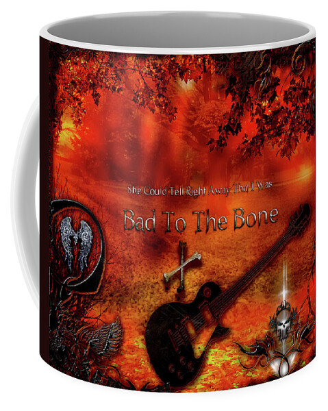 Bad To The Bone Coffee Mug featuring the digital art Bad To The Bone by Michael Damiani