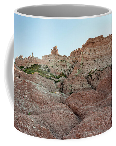 Badlands Coffee Mug featuring the photograph Badlands Peaks by Chris Spencer