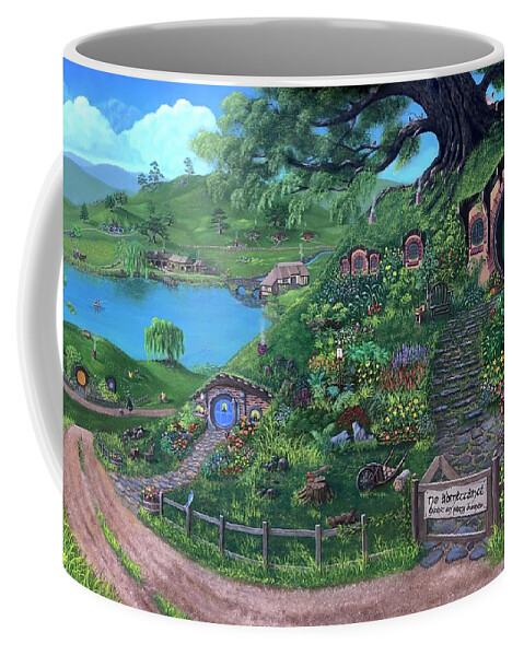 Hobbit Coffee Mug featuring the painting Bag End by Marlene Little
