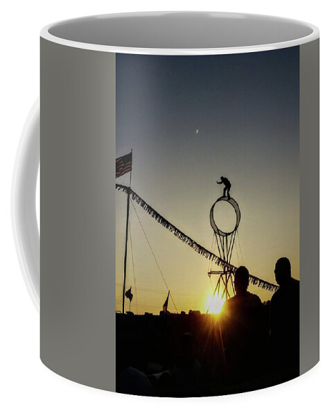 Carnival Coffee Mug featuring the photograph Balance in the sunset by Shalane Poole