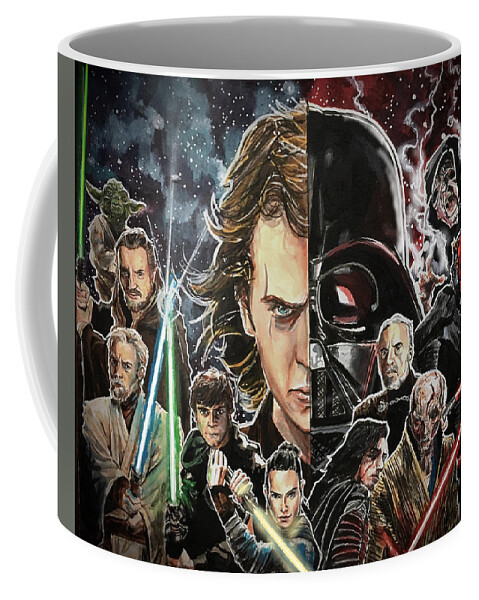 Star Wars Coffee Mug featuring the painting Balance of the Force by Joel Tesch