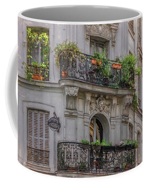 Paris Coffee Mug featuring the photograph Balconies of Montmartre, Paris by Marcy Wielfaert