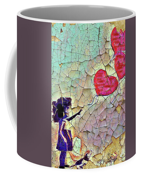  Coffee Mug featuring the mixed media Balloons by Angie ONeal