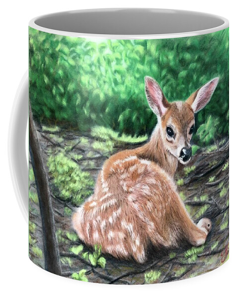 Deer Coffee Mug featuring the pastel Bambi? by Marlene Little