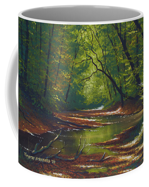 Acrylic Coffee Mug featuring the painting Banks of Solace by Timothy Stanford