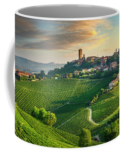 Barbaresco Coffee Mug featuring the photograph Barbaresco in the Morning by Stefano Orazzini