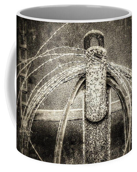 Fencing Coffee Mug featuring the photograph Barbed Wire by Mike Eingle