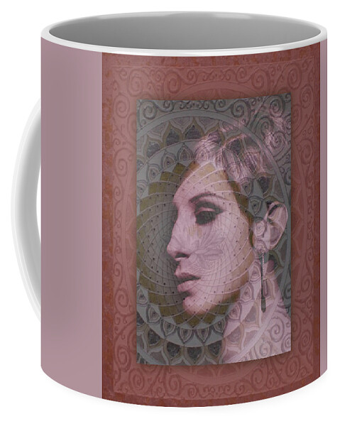  Coffee Mug featuring the digital art Barbra Streisand 111 by Richard Laeton