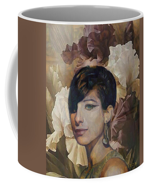 Coffee Mug featuring the digital art Barbra Streisand 13 by Richard Laeton